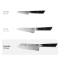 Preview: Santoku Bunka Knife Kotai (All-Purpose Knife) with Bamboo Box, Blade 17 cm, Item No. 20851