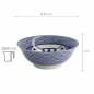 Preview: TDS, Ramen Bowl, Kawaii Lucky Cat, Blue, Ø 19.7x7 cm, 1000ml - Item No. 20952