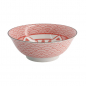 Preview: TDS, Ramen Bowl, Kawaii Lucky Cat, Red, Ø 19.7x7 cm, 1000ml - Item No. 20953