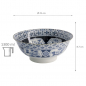 Preview: TDS, Ramen Bowl, Mixed Bowls, Madori-Bishi-Botan, Ø 21 x 8.7 cm, 1300 ml, Blue - Item No. 20958