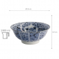 Preview: TDS, Ramen Bowl, Mixed Bowls, Unmo-Botan, Ø 21 x 8.7 cm, 1300 ml, Blue - Item No. 20961