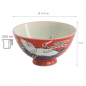 Preview: TDS, Rice Bowl, Kawaii Crane, Red, Ø 11.5 x 6 cm, 300ml - Item No: 20977