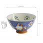 Preview: TDS, Rice Bowl, Kawaii Rabbit, Blue, Ø 11.5 x 6 cm, 300ml - Item No: 21004