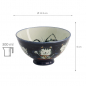 Preview: TDS, Rice Bowl, Kawaii Cat, Blue, Ø 11.5 x 6 cm, 300ml - Item No. 21025