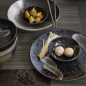 Preview: Plate Arahake Black/Brown, Stoneware, Ø 22.7 × 3.1 cm, Item No. 21425