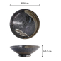 Preview: Bowl Arahake Black/Brown, Stoneware, Ø 24 × 7.5 cm, 1.4 l, Item No. 21435