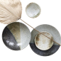 Preview: Noodle Bowl Oboro Yamakage Black/Brown/White, Ceramic, Ø 21.5 × 9 cm, Item No. 21444