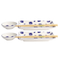 Preview: Sushi Set Kawaii Blue Maneko Blue/White, 6 pcs., Porcelain, Item No. 21671