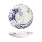 Preview: Tokyo Design Studio Teller Hokusai Nami Blau/Weiß, Porzellan, Ø 21,6 cm