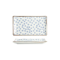Preview: Tokyo Design Studio Sushi-Platte Japan Flower Mizu Weiß/Blau, Porzellan, 21 × 13,5 cm