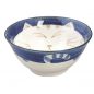 Preview: TDS, Tayo Bowl, Kawaii Cat Neko, Blue, Ø 15 x 7 cm 500 ml - Item No. 2220