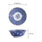 Preview: Ramen Bowl Hana Blue Mixed Bowls Tsuta Karakusa White/Blue, Porcelain, Ø 20.8 × 8 cm, 1.2 l, Item No. 22267