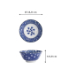 Preview: Rice Bowl Hana Blue Mixed Bowls Tsuta Karakusa White/Blue, Porcelain, Ø 14.8 × 6.8 cm, 550 ml, Item No. 22269