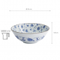 Preview: TDS, Ramen Bowl, Natsu Karakusa, Blue/White, Ø 21 x 7.8 cm 1000ml - Item No. 22310