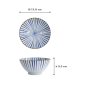 Preview: Rice Bowl Natsu Tokusa Mixed Bowl Blue/White, Porcelain, Ø 17.8 × 9.5 cm, 1 l, Item No. 22334