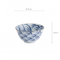 Preview: TDS, Rice Bowl, Natsu Nami, Ø 12 x 6.4 cm, Blue/White - Item No. 22335