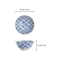 Preview: Tayo Bowl Natsu Nami Blue/White, Porcelain, Ø 15.2 × 6.7 cm, 500 ml, Item No. 22336
