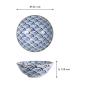 Preview: Ramenschale Natsu Nami Blau/Weiß, Porzellan, Ø 21 × 7,8 cm, 1 l, Art.-Nr. 22337