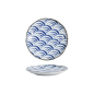 Preview: Tokyo Design Studio Teller Natsu Nami Blau/Weiß, Porzellan, Ø 16,5 × 2 cm