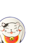 Preview: Saucenschale Kawaii Lucky Cat, Porzellan, Ø 9 × 2,5 cm, Art.-Nr. 22662