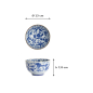 Preview: Schale Japan Flower Blau/Weiß, Porzellan, Ø 13 × 7,8 cm, 500 ml, Art.-Nr. 2722