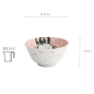 Preview: TDS, Rice Bowl, Kawaii Animal, Pink, Ø 12x6.4cm 300ml, Item No. 33018