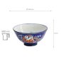 Preview: TDS, Rice Bowl, Kawaii, Snapper, Blue, Ø 11.5x6cm 300ml, Item No. 33205