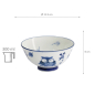 Preview: TDS, Rice Bowl, Kawaii, Owl, Blue/White, Ø 11.5x6cm 300ml, Item No. 33207