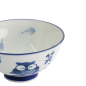 Preview: TDS, Rice Bowl, Kawaii, Owl, Blue/White, Ø 11.5x6cm 300ml, Item No. 33207