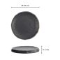 Preview: Round Plate Iwate Black Rock, Melamine, Ø 23 × 2 cm, Item No. 33278