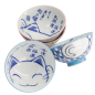 Preview: TDS, Bowl Giftset, Kawaii, Lucky Cat, Blue/Pink, 4 pcs, Ø 11.3 x 5.8 cm 300 ml, Item No. 33359