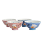 Preview: TDS, Bowl Giftset, Kawaii, Lucky Cat, Blue/Pink, 4 pcs, Ø 11.3 x 5.8 cm 300 ml, Item No. 33360