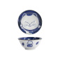 Preview: Tokyo Design Studio Tayo Bowl Kawaii Cat Neko Blue (Blue/White), Porcelain, Ø 14.9 × 6.7 cm, 500 ml