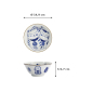 Preview: Tayo Bowl Kawaii Cat Neko Blue (Blue/White), Porcelain, Ø 14.9 × 6.7 cm, 500 ml, Item No. 33416