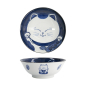 Preview: Tokyo Design Studio Ramen Bowl Kawaii Cat Neko Blue (Blue/White), Porcelain, Ø 19.7 × 7.5 cm, 1 l