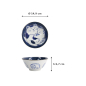 Preview: Tayo Bowl Kawaii Cat Neko Blue (Blue/White), Porcelain, Ø 14.9 × 6.7 cm, 500 ml, Item No. 33487