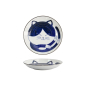 Preview: Tokyo Design Studio Plate Kawaii Cat Neko Blue/White, Porcelain, Ø 16.7 × 2.8 cm