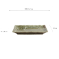 Preview: TDS, Rechteckige Teller mit Unterteilung, Yamasan Shinryoku, Grün, 21,2x13x2,8cm, Art.-Nr. 33545