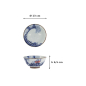 Preview: Tayo-Schale Kawaii Wave Cat Blau/Rot, Porzellan, Ø 13 × 6,5 cm, Art.-Nr. 33599