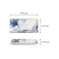 Preview: Sushi Plate Hokusai Blue/White, Porcelain, 23.2 × 11.5 cm, Item No. 33732