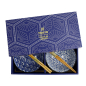Preview: TDS, Mixed Tayo Schale Geschenkset mit Essstäbchen, 2 Stk, Blue/White, Ø 15x7cm 500ml , Art.-Nr. 33814
