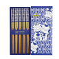 Preview: TDS, 5 Chopstick Giftset, Neko Cat Blue, Item No. 33935