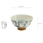 Preview: TDS, Rice Bowl, Kawaii Bird Green, Ø 11.5x6.2cm 300ml, Item No. 34035