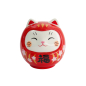 Preview: TDS, Lucky Cat, Daruma Spardose, Rot, 14cm - Art Nr. 34127