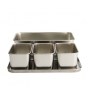 Preview: TDS, Seasoning Container, Stainless Steel, 3 Pcs, 21 x 11.5 x 6.5 cm, Item No. 4854