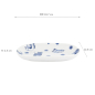 Preview: TDS, Ovale Teller, Kawaii Hananeko Cat, Blau, 18,7x12,8x2,5cm - Art Nr. 61694