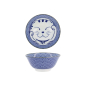 Preview: Tokyo Design Studio Tayo Bowl Kawaii Lucky Cat Neko Seikaiha-Neko Blue, Porcelain, Ø 15 × 7 cm, 550 ml