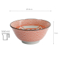 Preview: TDS, Tayo Bowl, Kawaii Lucky Cat Neko, Seikaiha-Neko Red, Ø 15 x 7 cm, 550ml - Item No. 617669