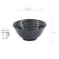 Preview: TDS, Tayo Bowl, Kuromonyo Kumi Kikko, Black, Ø 15x7cm 550ml, Item No. 617911