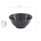Preview: TDS, Tayo Bowl, Kuromonyo Hana Kikko, Black, Ø 15x7cm 550ml, Item No. 617942